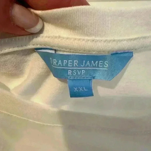 DRAPER JAMES RSVP White Embroidered Tee  (Size XXL) - Picture 11 of 11